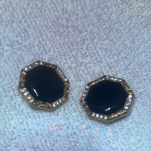 Elegant Gold and Black Earrings